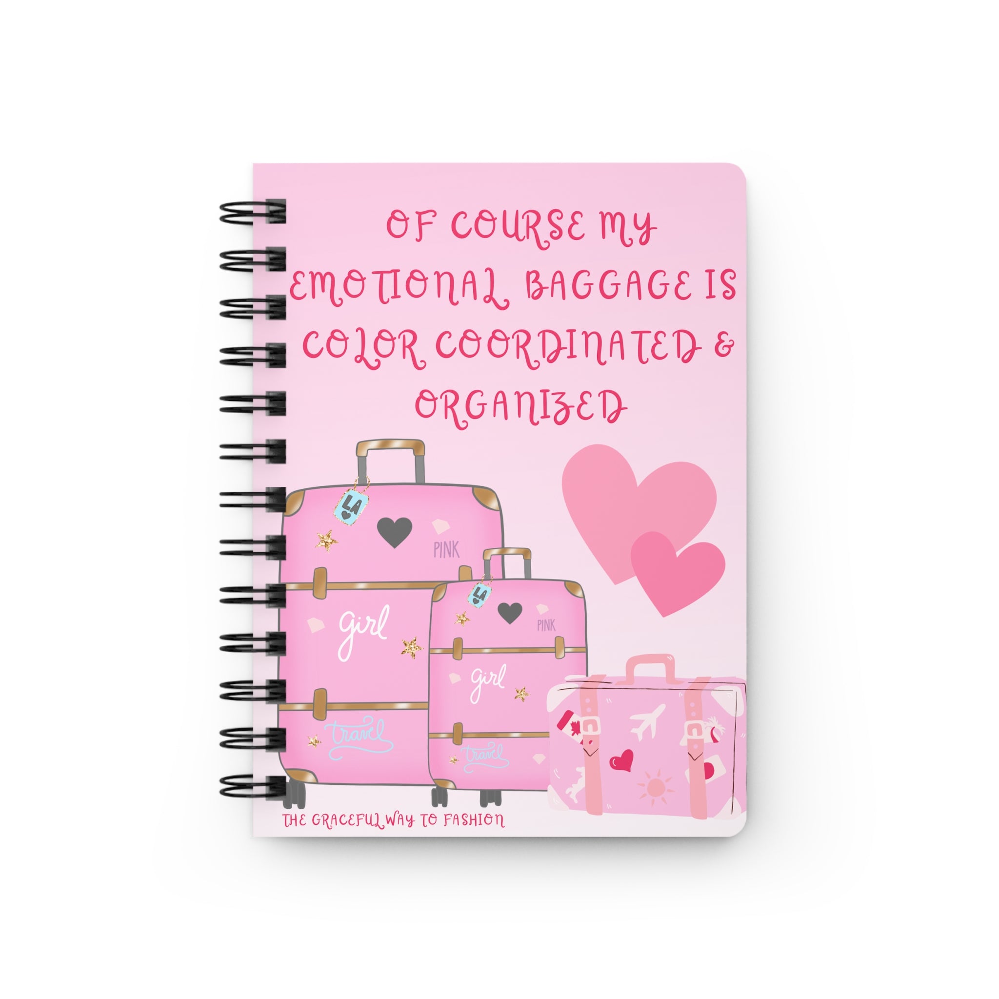 Colorful Emotional Baggage Journal, Cute Spiral Notebook for Girls, Travel Diary, Self-Reflection Planner, Gift for Friends