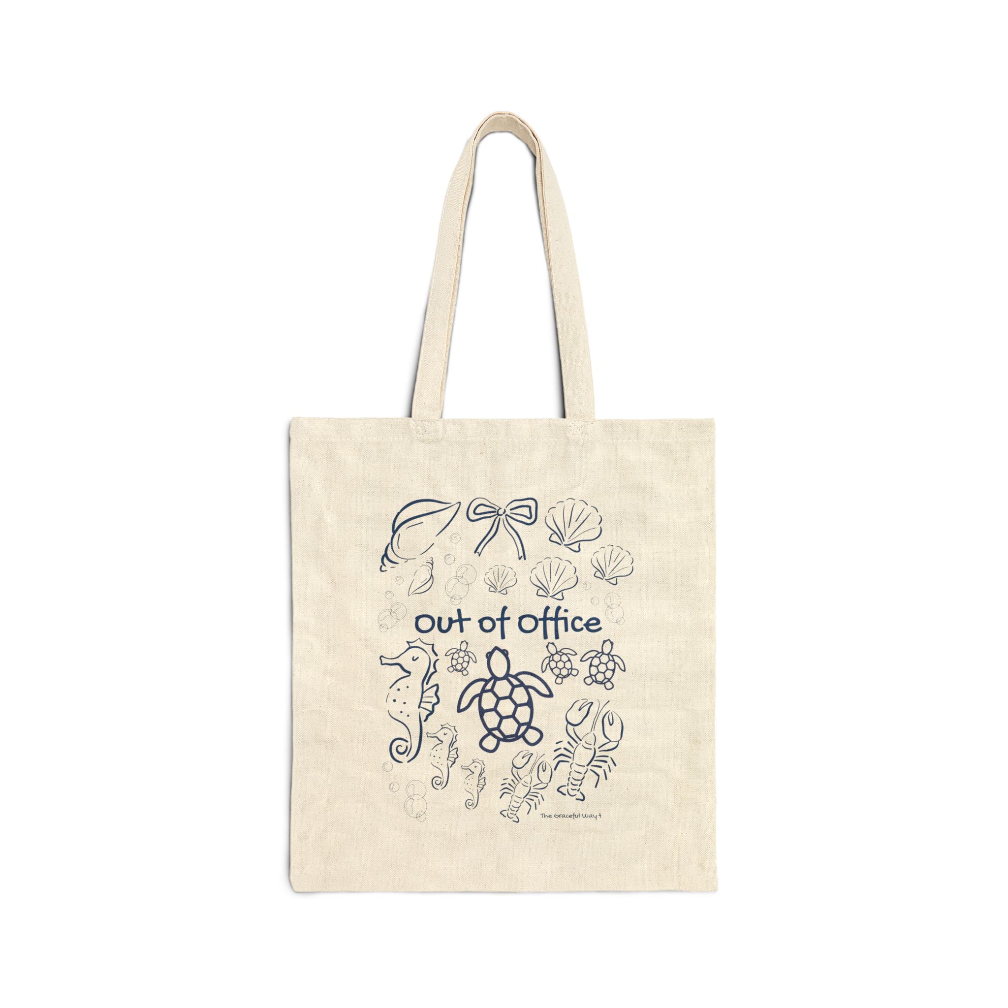 Out of Office Sea Life Travel Tote — Cotton Canvas Beach Bag
