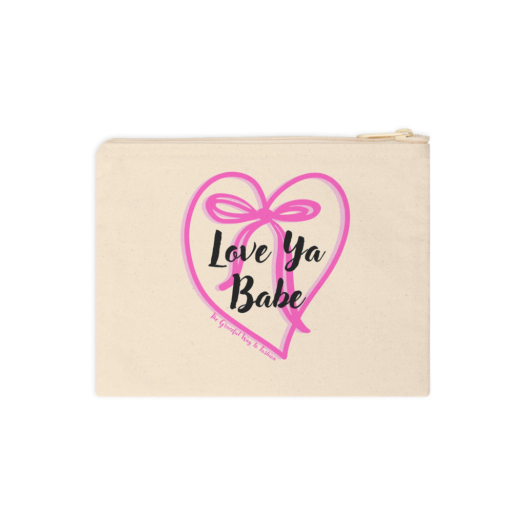 Love Ya Babe Zipper Pouch, Cute Makeup Bag, Romantic Accessory, Personalized Storage