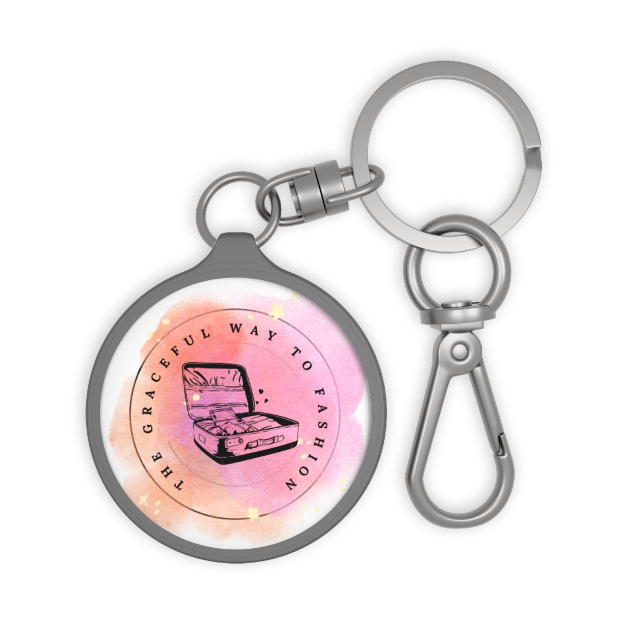 Vintage Suitcase Keyring Tag — 'The Graceful Way to Fashion' Logo Keychain
