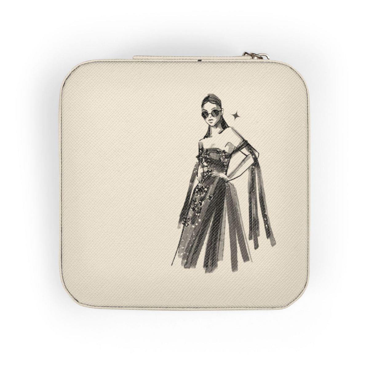 Serving Face Print Jewelry Travel Case