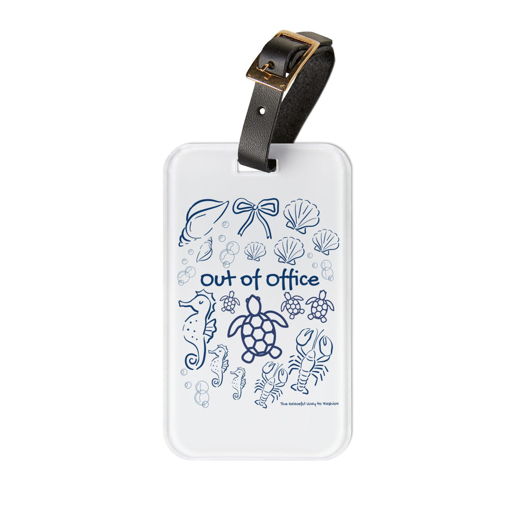 Out of Office - Themed Luggage Tag, Vacation Accessory for Travelers, Out of Office Travel Tag, Nautical Luggage Identifier, Summer Getaway Gift
