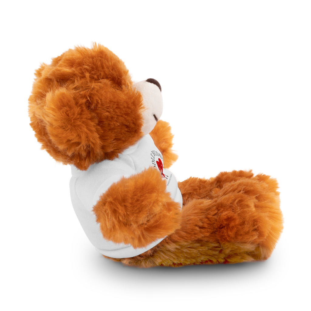 Travel Cuddle Buddies Plush Bear with "Cuddle Buddies" Tee — Soft Gift for Kids & Valentines