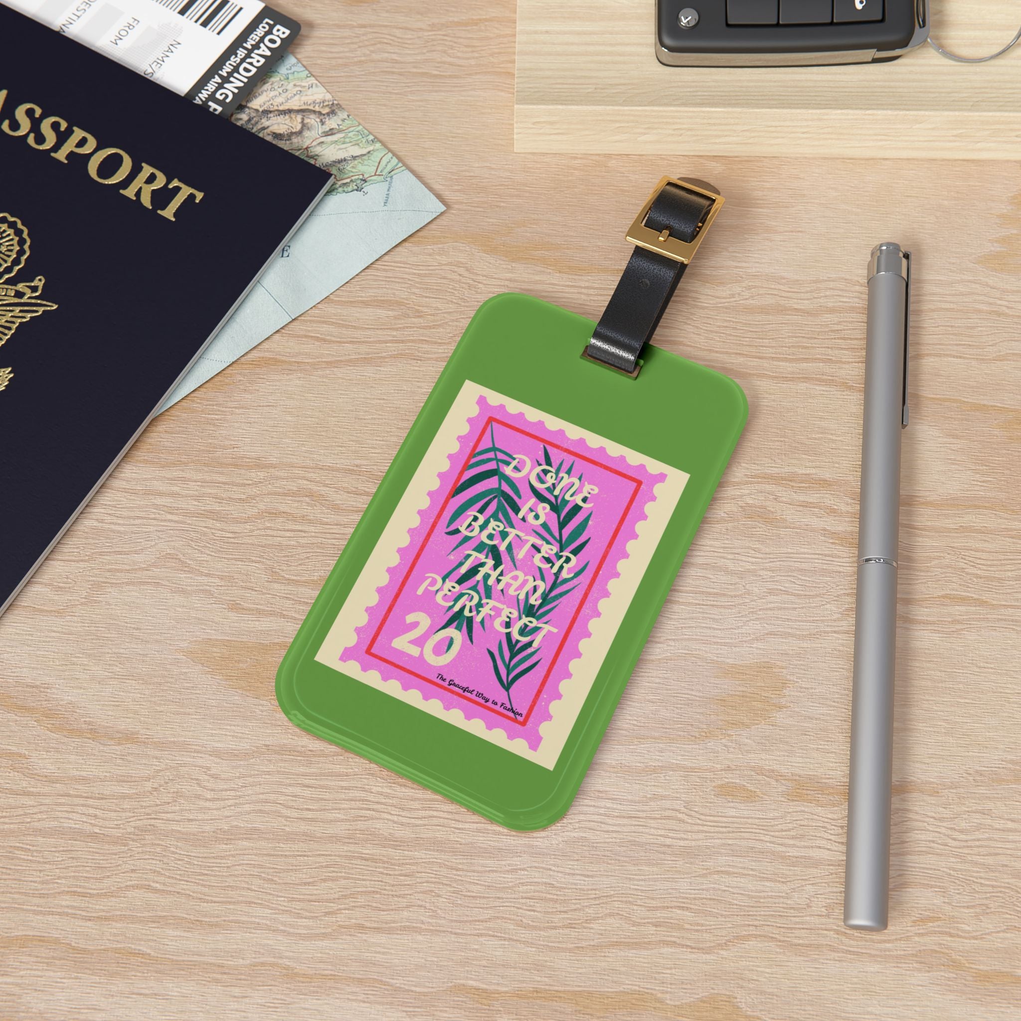 Tropical Luggage Tag | Done is Better than Perfect | Travel Accessory | Personalized Gift for Travelers | Vacation Essentials | Summer [...]