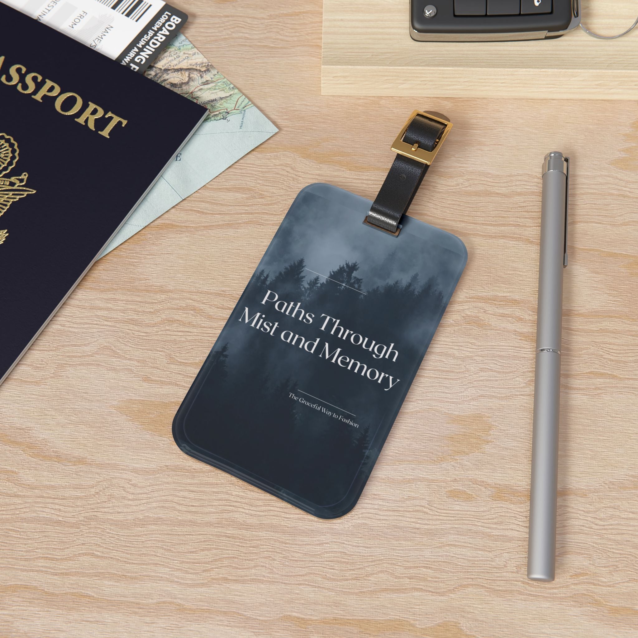 Paths Through Mist and Memory Luggage Tag — Forest Travel ID Tag