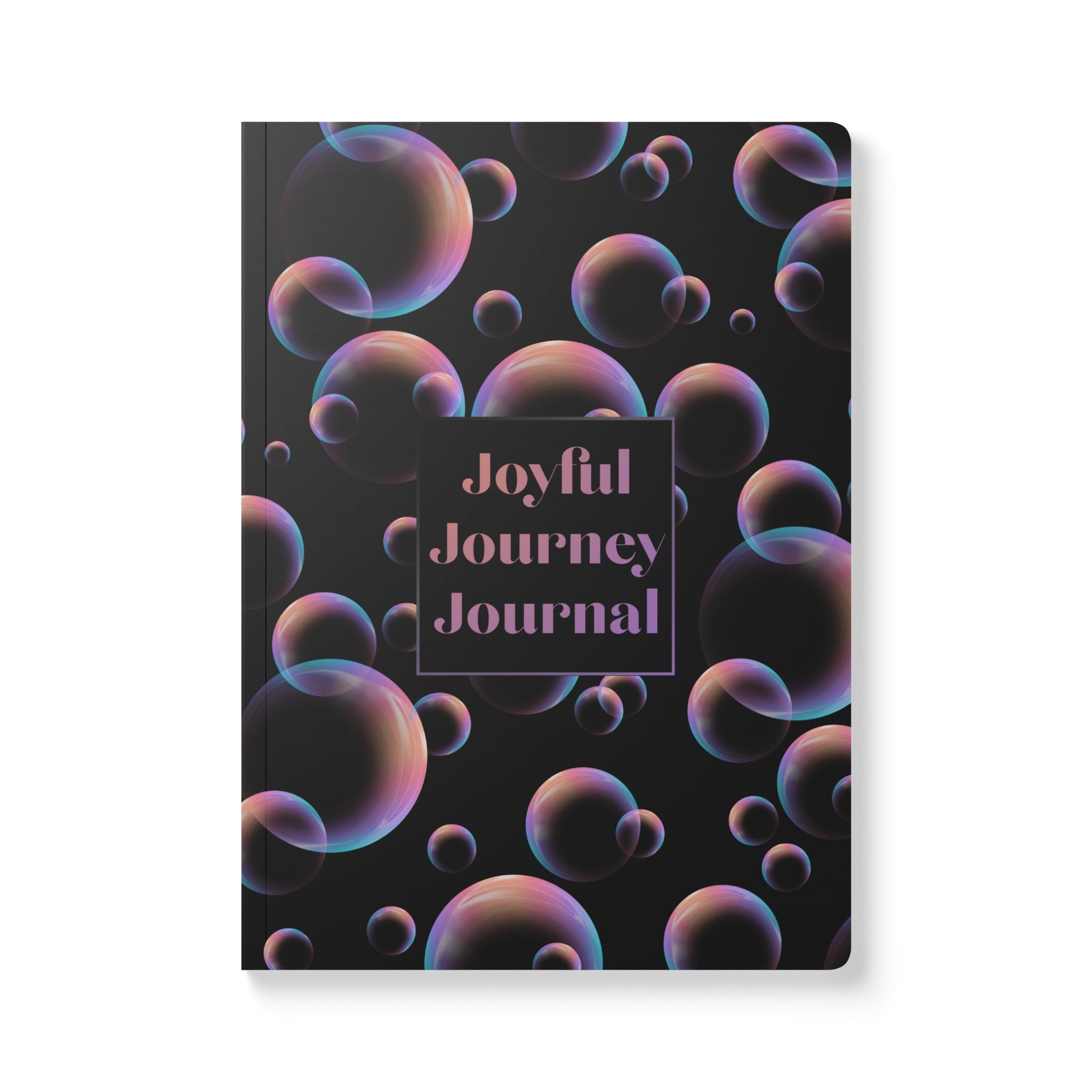Joyful Journey Trip Journal — Softcover Notebook with Iridescent Bubble Design