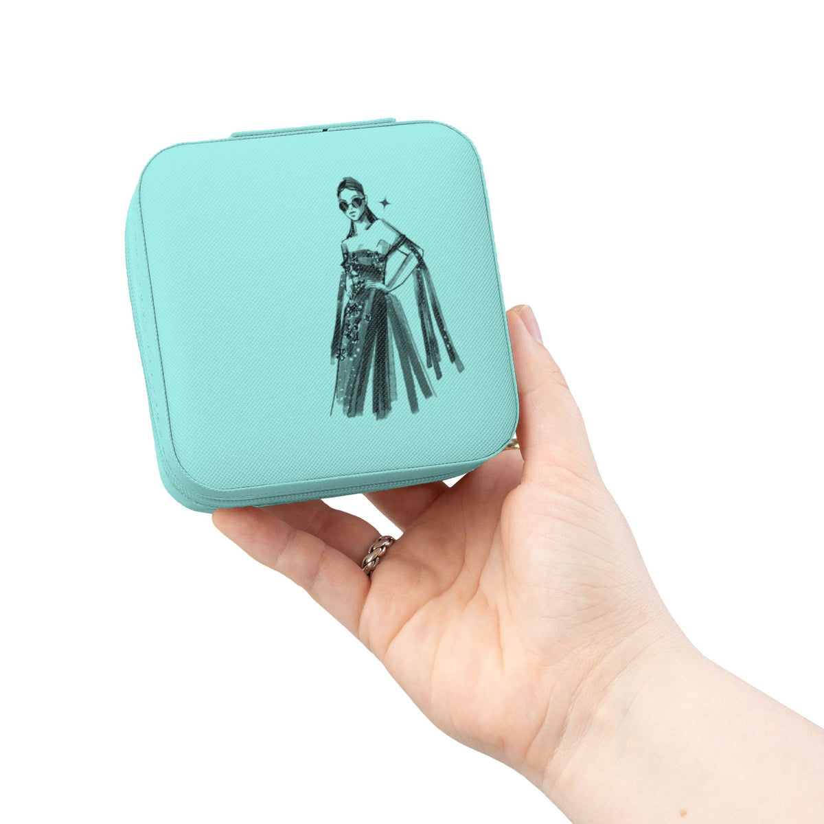 Serving Face Print Jewelry Travel Case