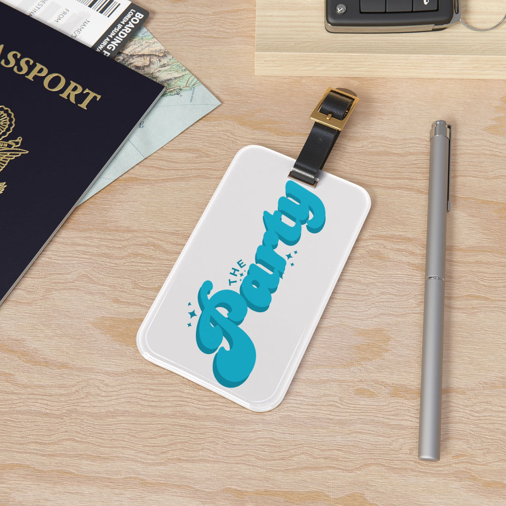 Blue Luggage Tag — Blue Bridal Party “The Party” Travel ID Tag