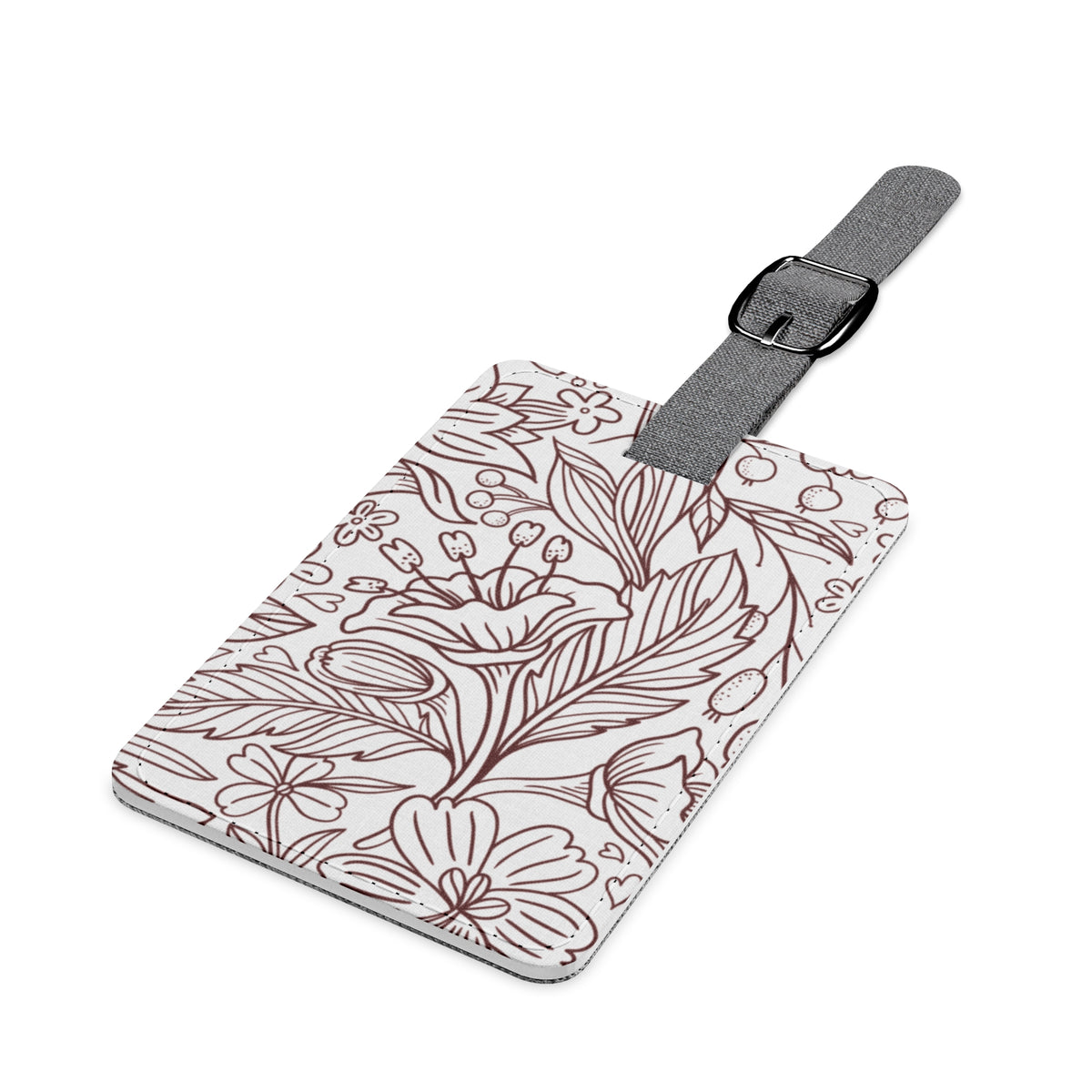 Dark Red Botanical Print Luggage
