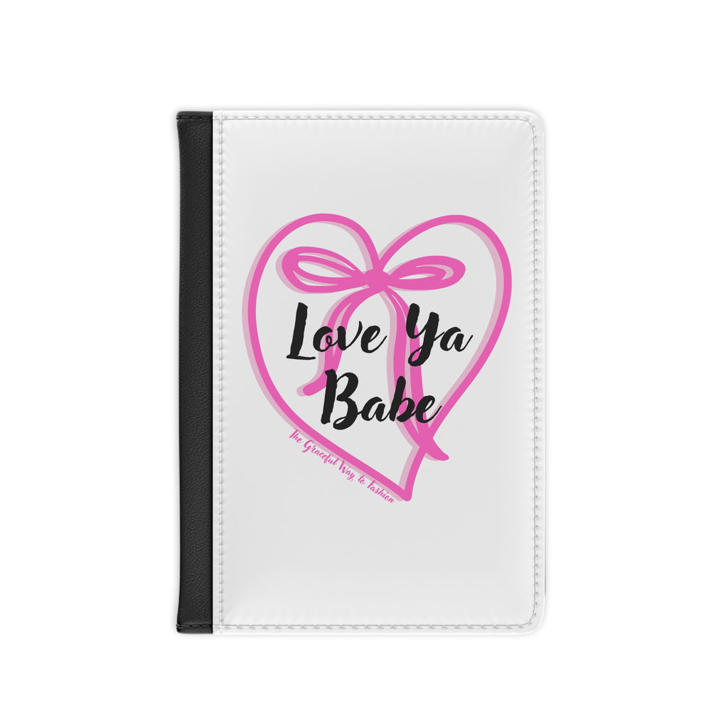 Cute Love Ya Babe Passport Cover, Gift for Travelers, Couples’ Travel Accessory, Personalized Travel Wallet