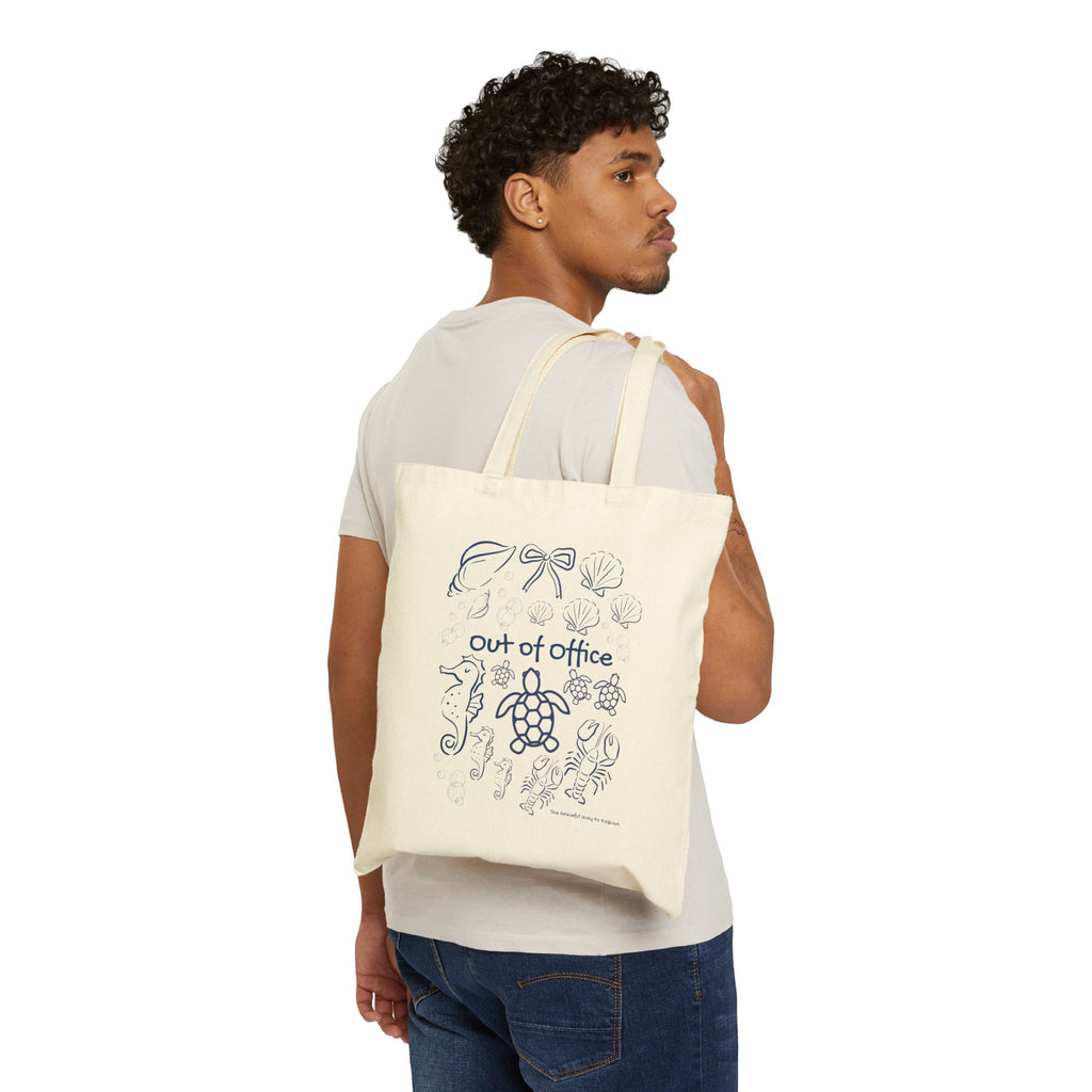 Out of Office Sea Life Travel Tote — Cotton Canvas Beach Bag