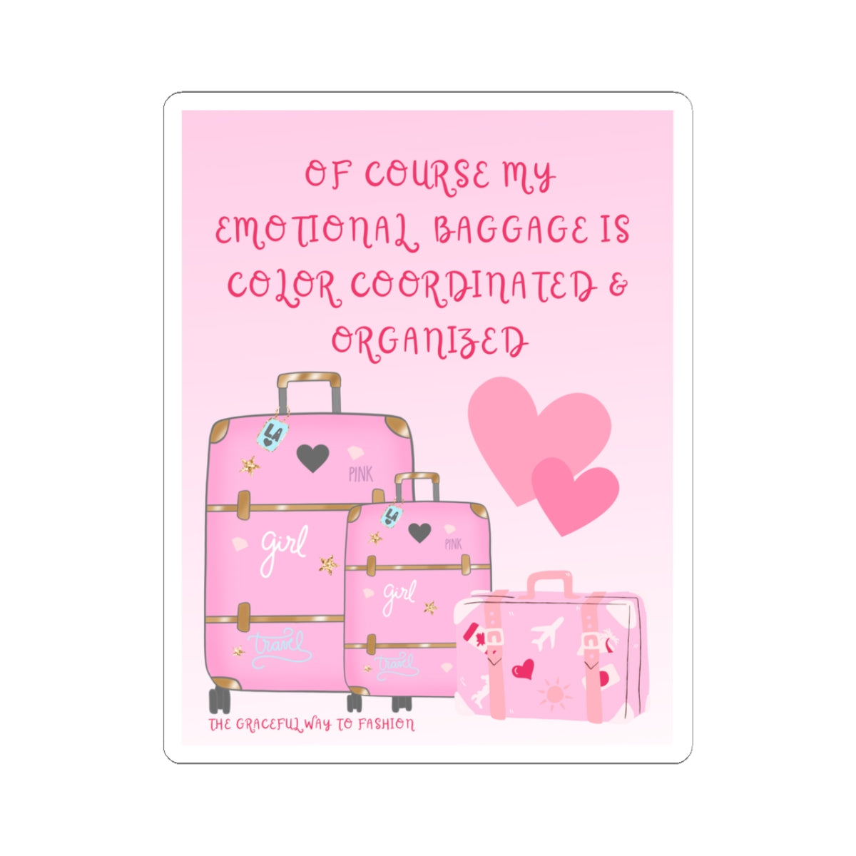 Organized Emotional Baggage Stickers | Cute Luggage Decor, Travel Journal Stickers, Gift for Friends, Girl Power Accessories, [...]