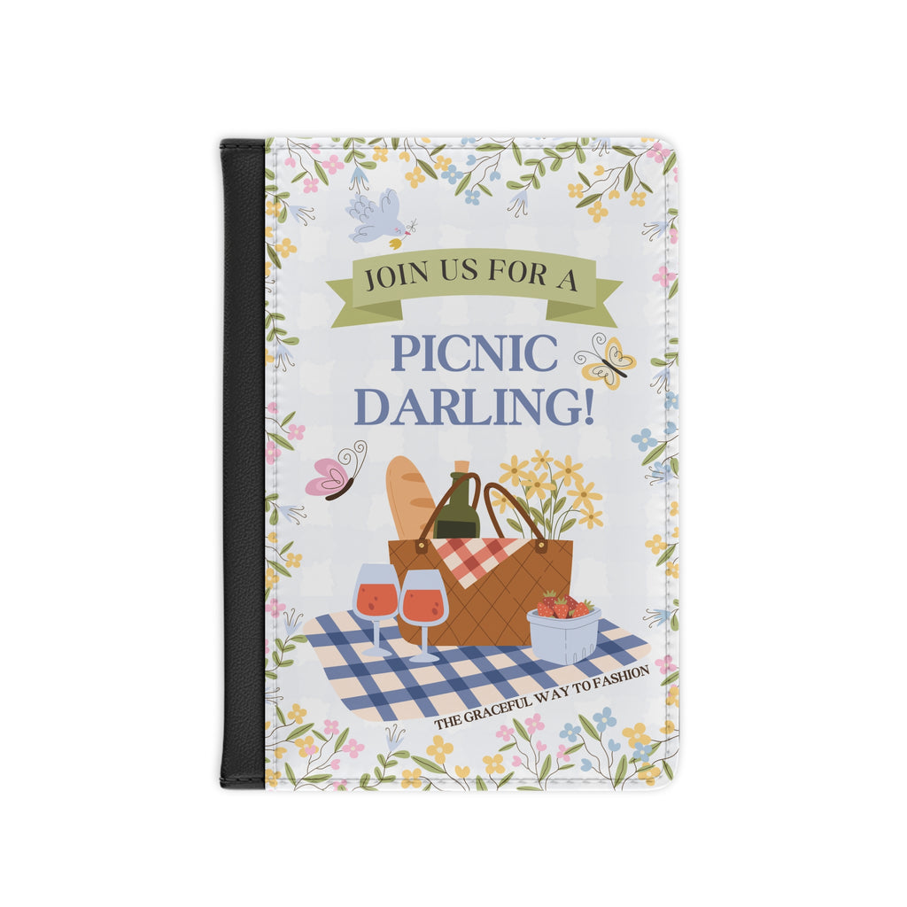 Picnic Darling Passport Cover — Floral Picnic Basket Travel Wallet