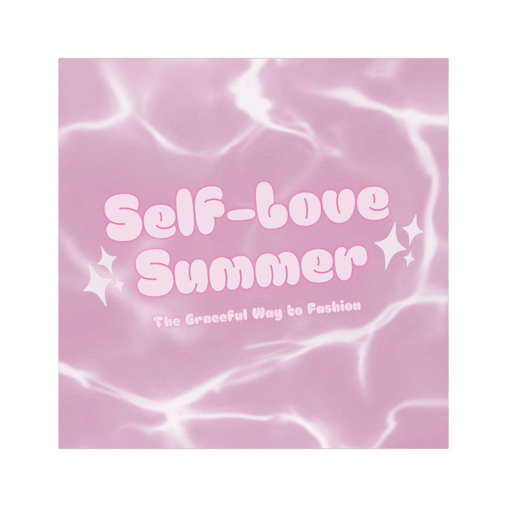 Self-Love Summer Car Magnet — Pink Retro Pool Vibes