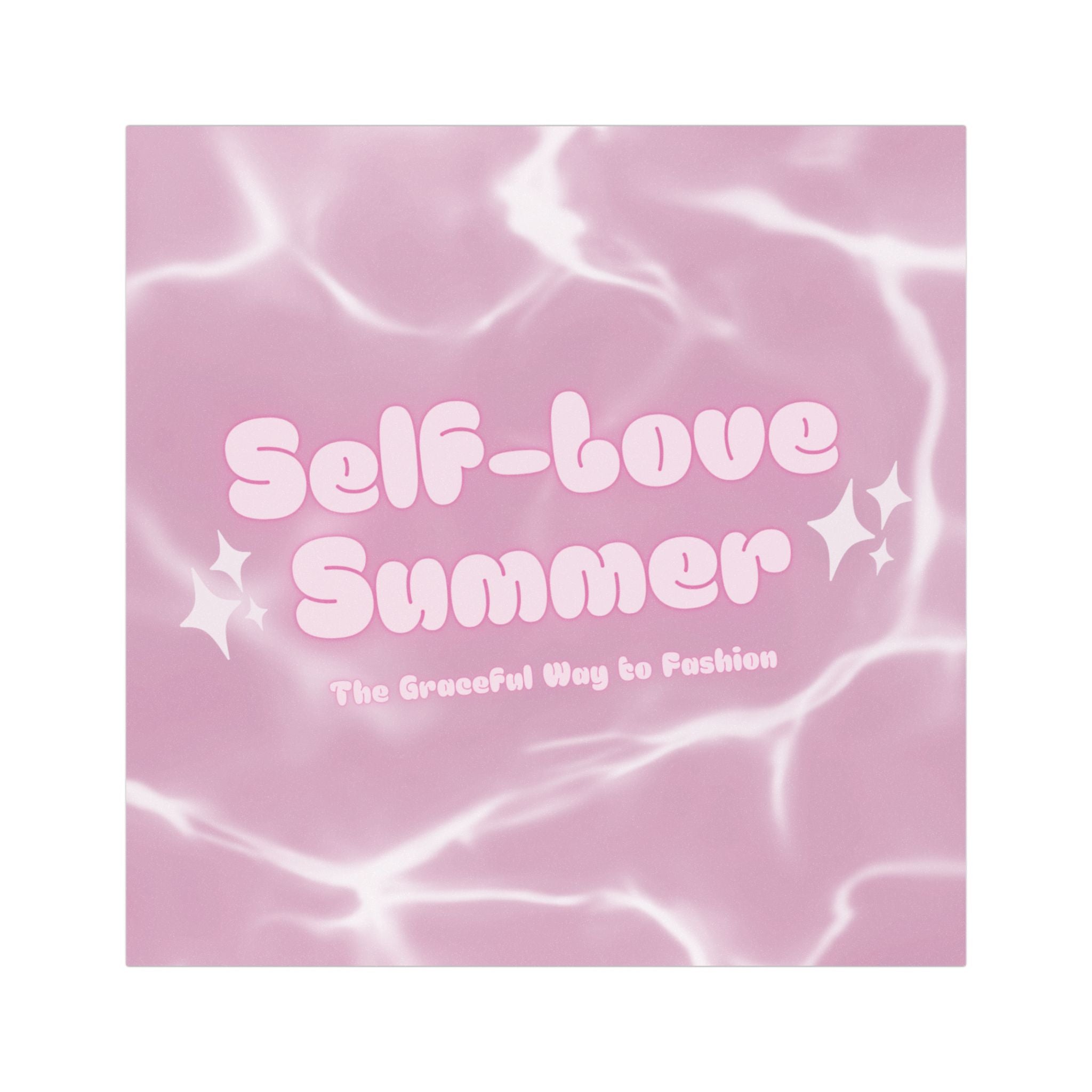 Self-Love Summer Car Magnet — Pink Retro Pool Vibes