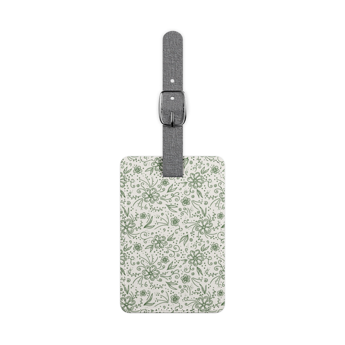 Green Botanical Print Luggage Tag