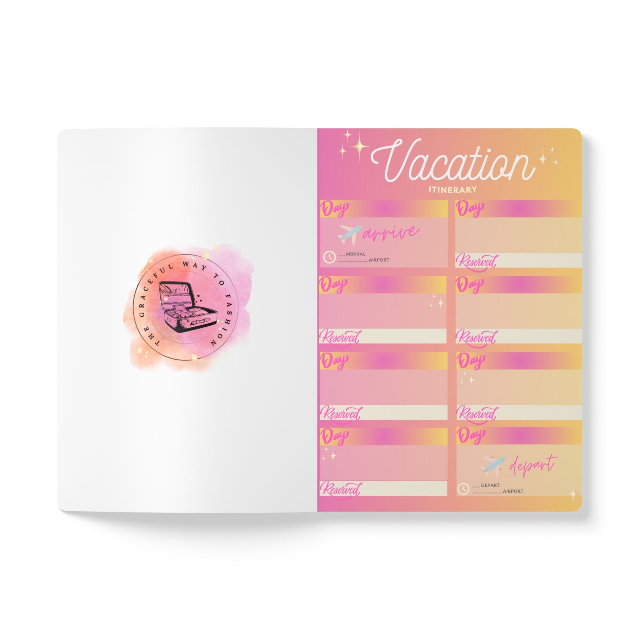 My Sweet Adventures Softcover Trip Journal — Pink Gradient Gift Notebook