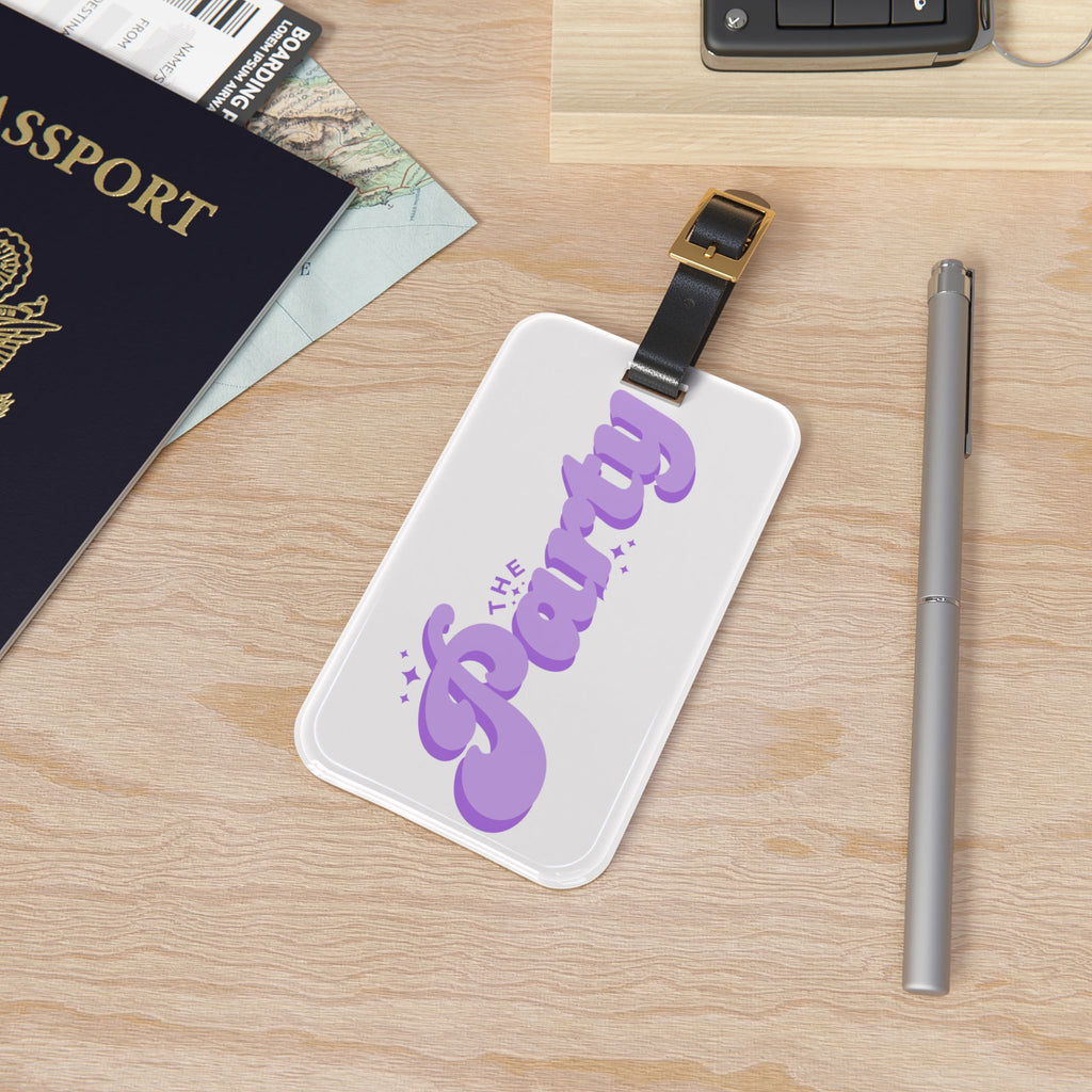 Luggage Tag — Purple Bridal Party “The Party” Travel ID Tag