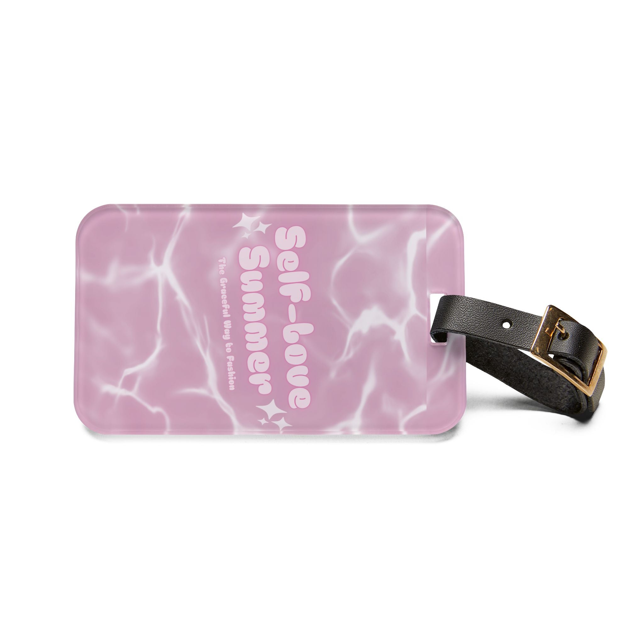 Self-Love Summer Luggage Tag — Pink Pool Pattern Travel ID