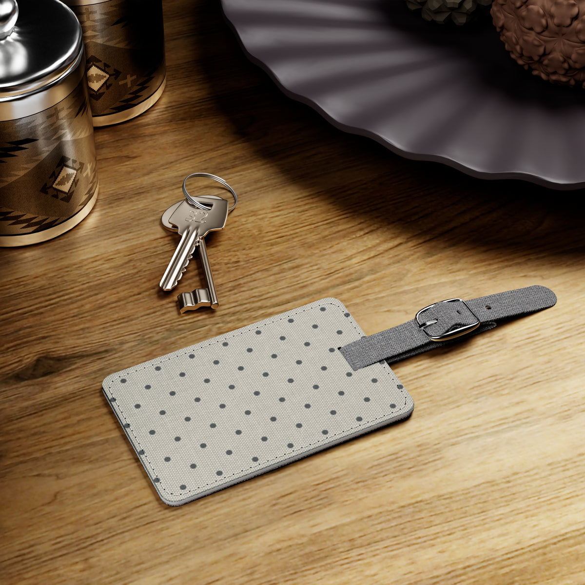 Polka Dot Print Luggage Tag