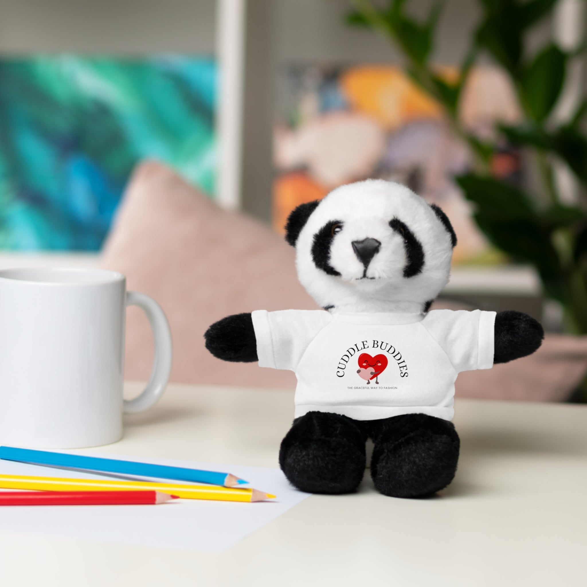 Travel Cuddle Buddies Plush Bear with "Cuddle Buddies" Tee — Soft Gift for Kids & Valentines