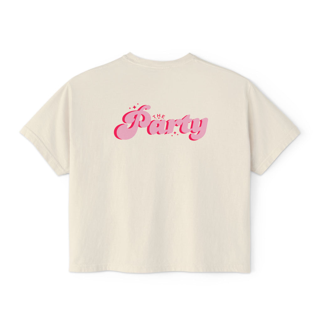 Pink Boxy Tee — 'The Party' Casual Bridal Party Crop Top