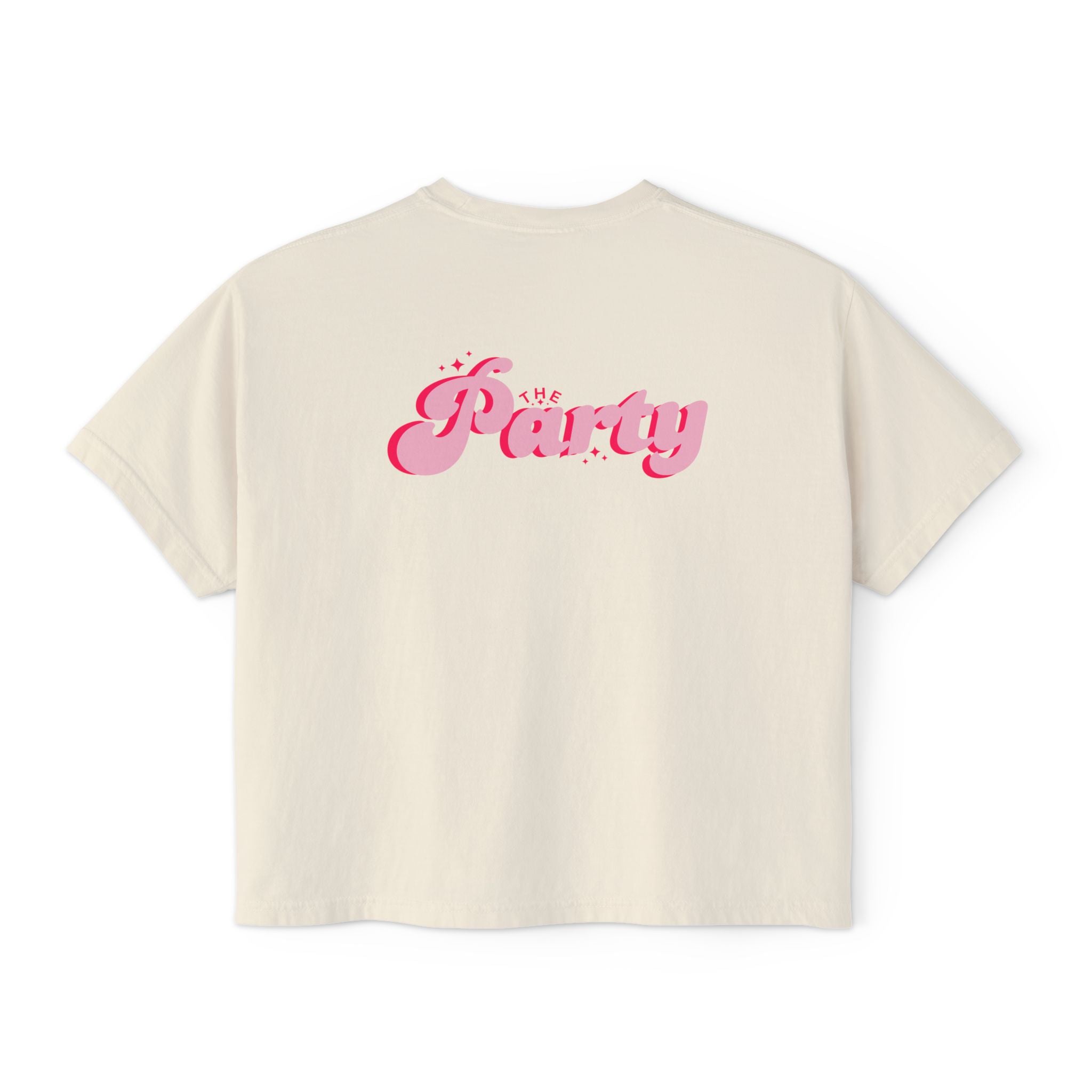 Pink Boxy Tee — 'The Party' Casual Bridal Party Crop Top