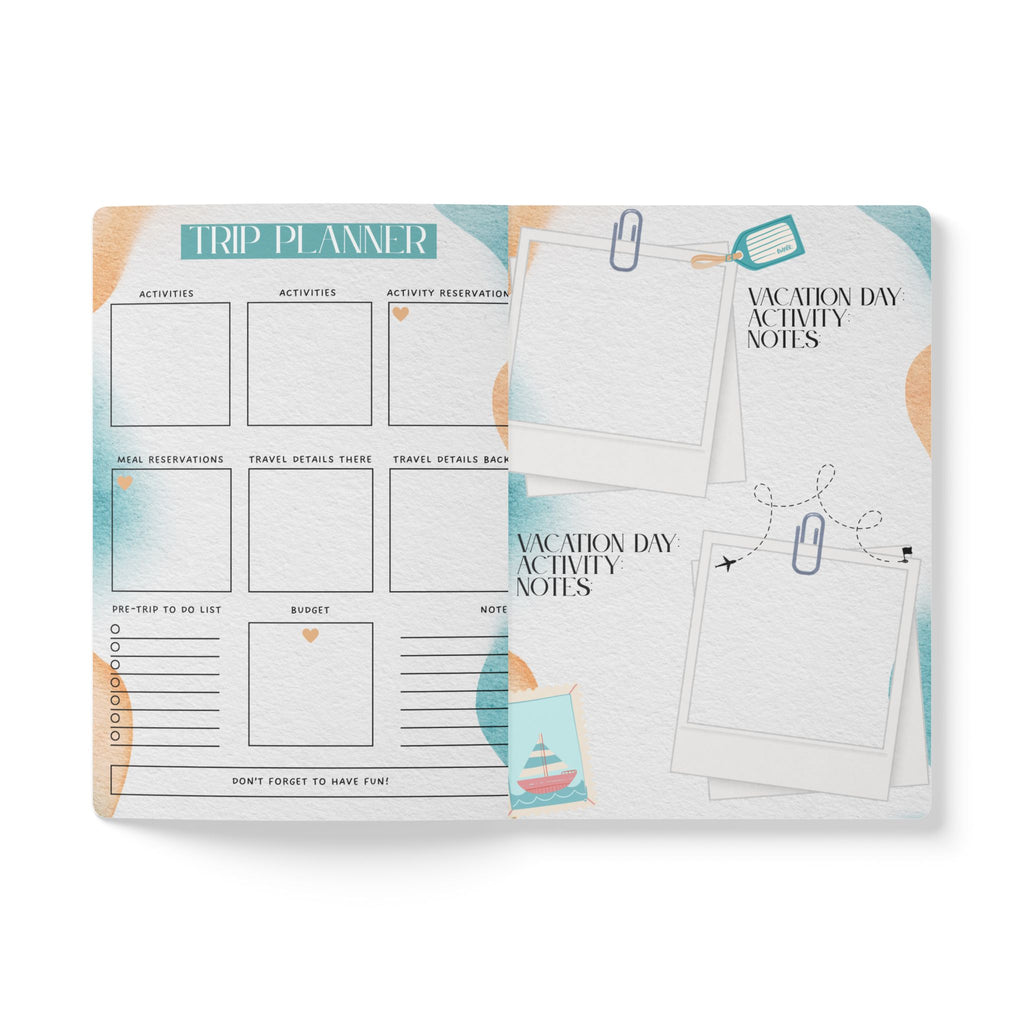 Memory Log Trip Softcover Journal — Travel Ticket Keepsake Notebook