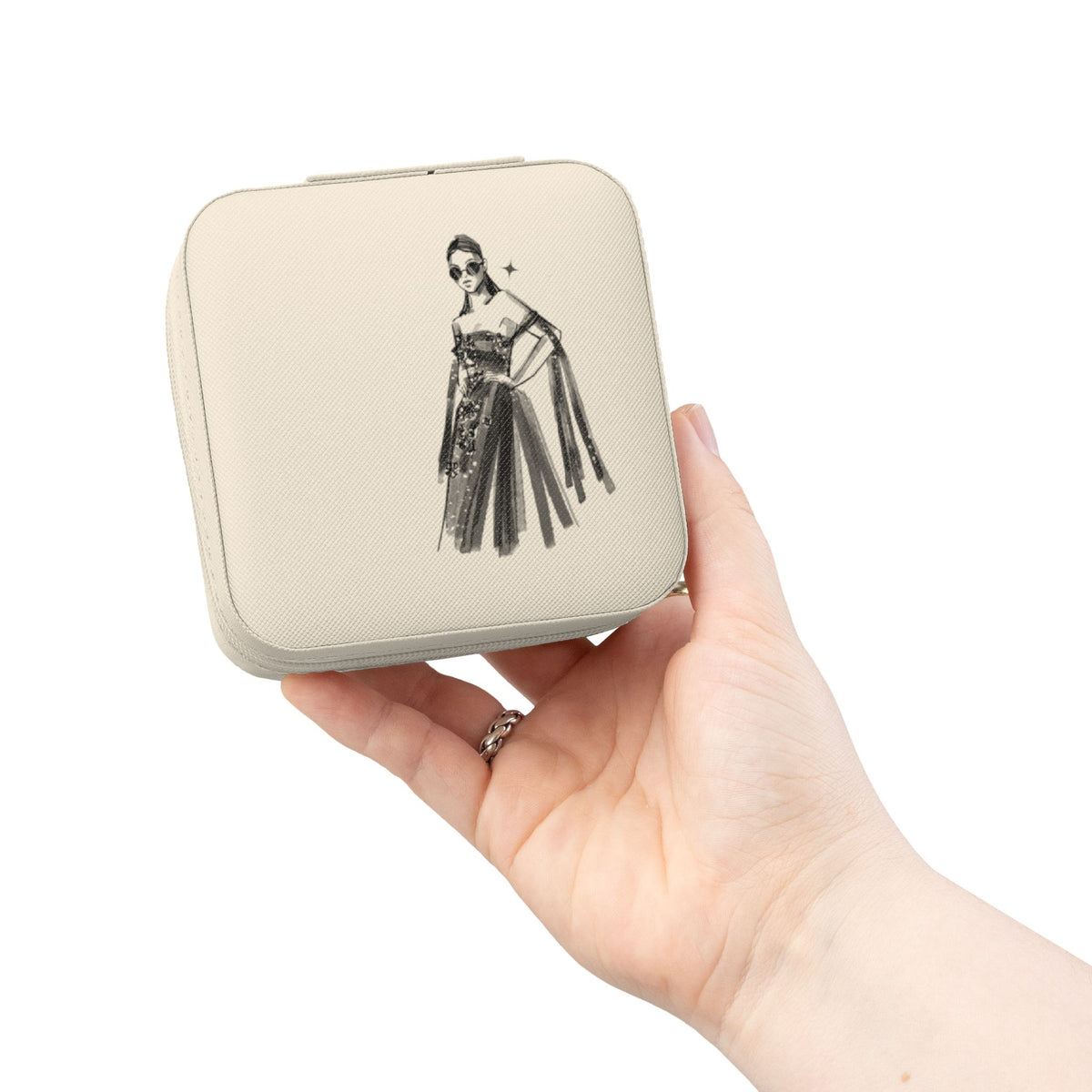Serving Face Print Jewelry Travel Case