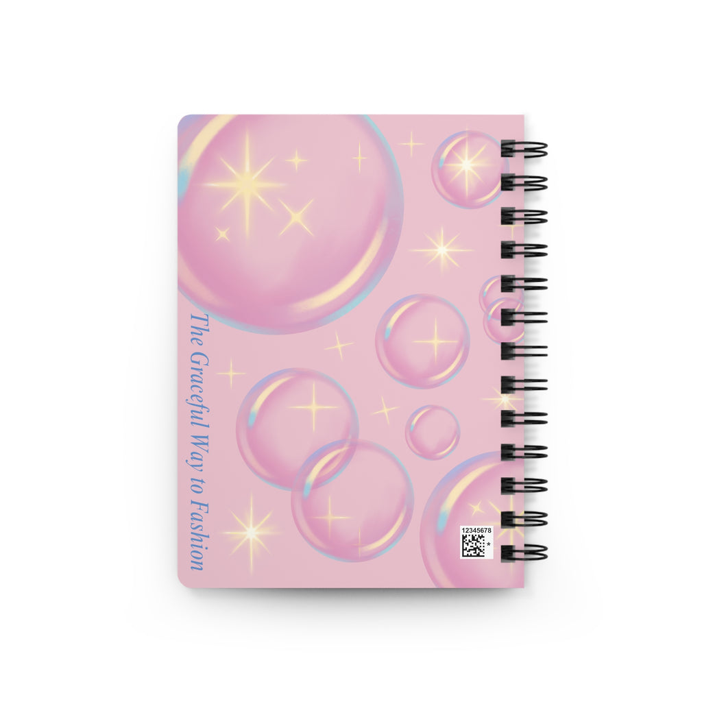 Whimsical Spiral Bound Journal - Pink Bubble Aesthetic, Ideal for Note-Taking, Gifts, Bullet Journaling, Self-Reflection