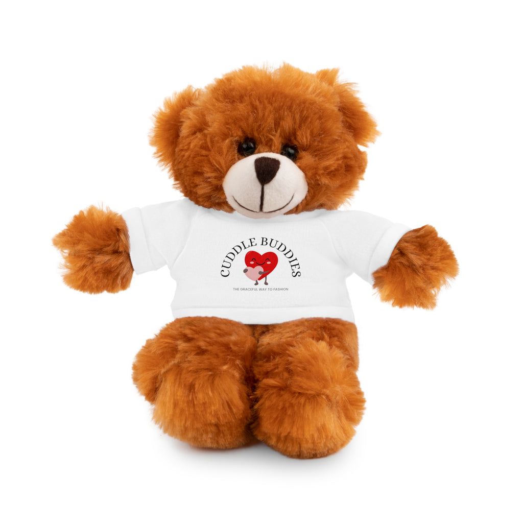 Travel Cuddle Buddies Plush Bear with "Cuddle Buddies" Tee — Soft Gift for Kids & Valentines