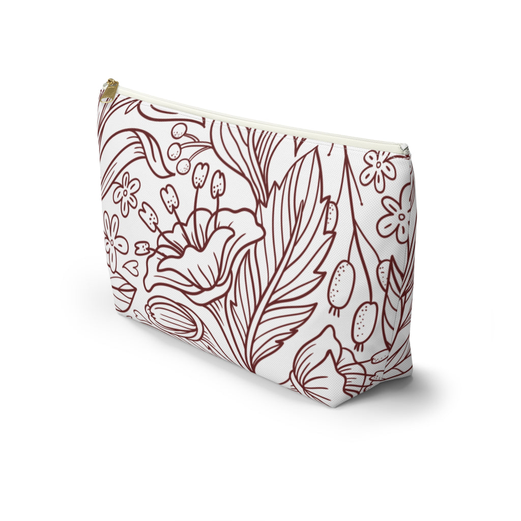 Floral Accessory Pouch w T-bottom