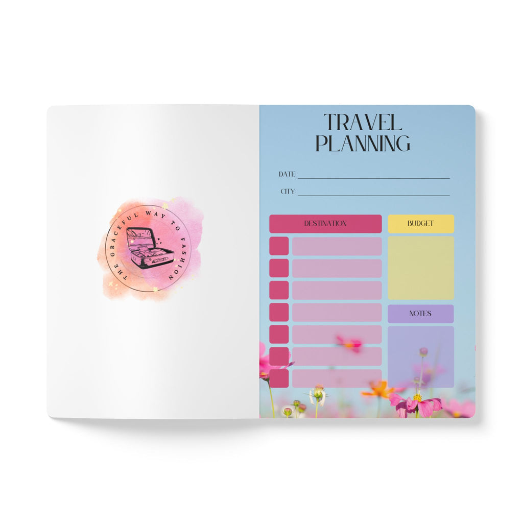 Softcover Trip Journal — "Iconic Looks & Beautiful Moments" Floral Notebook for Memories & Daily Notes