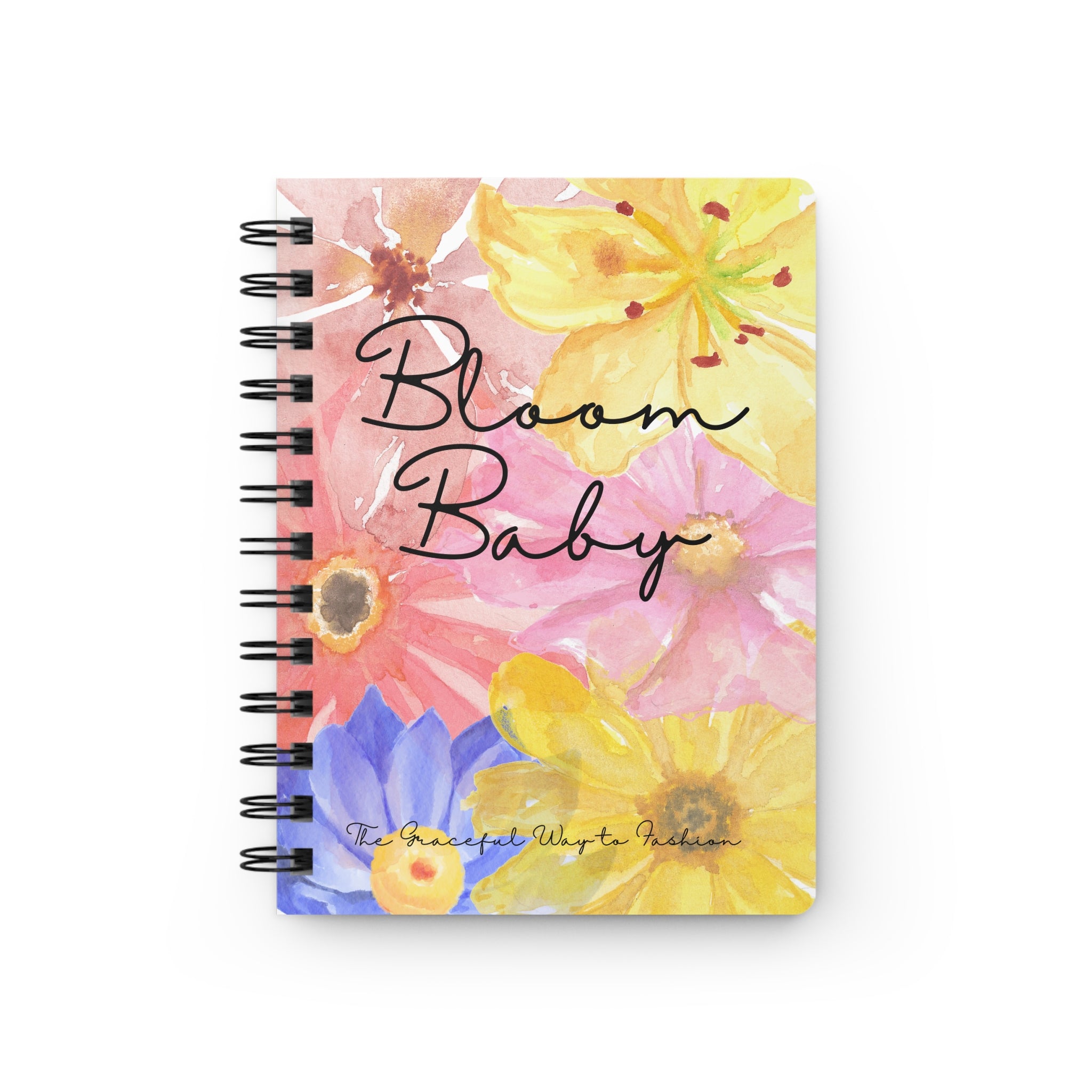 Bloom Baby Spiral Notebook — Floral Watercolor Journal for New Moms, Pregnancy & Baby Shower Gift