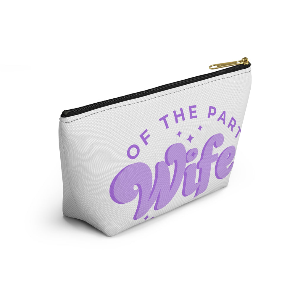 Purple Accessory Pouch — “Wife of the Party” Cosmetic Bag