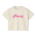 Pink Boxy Tee — 'The Party' Casual Bridal Party Crop Top