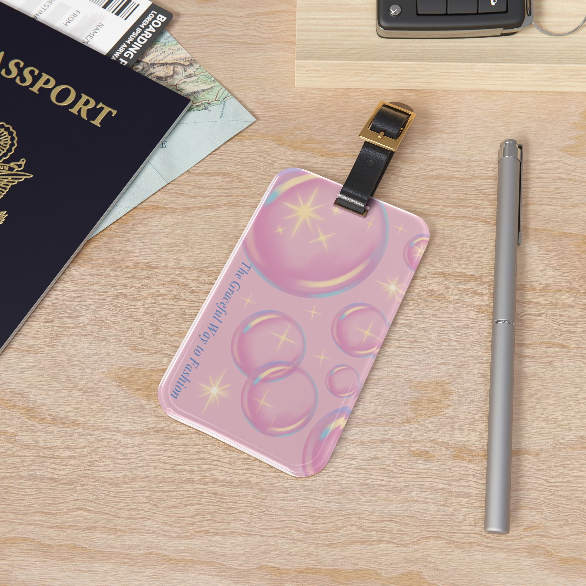 Bubble-Inspired Luggage Tag, Travel Accessory, Gift for Travelers, Stylish Baggage Identifier, Fun Travel Gift