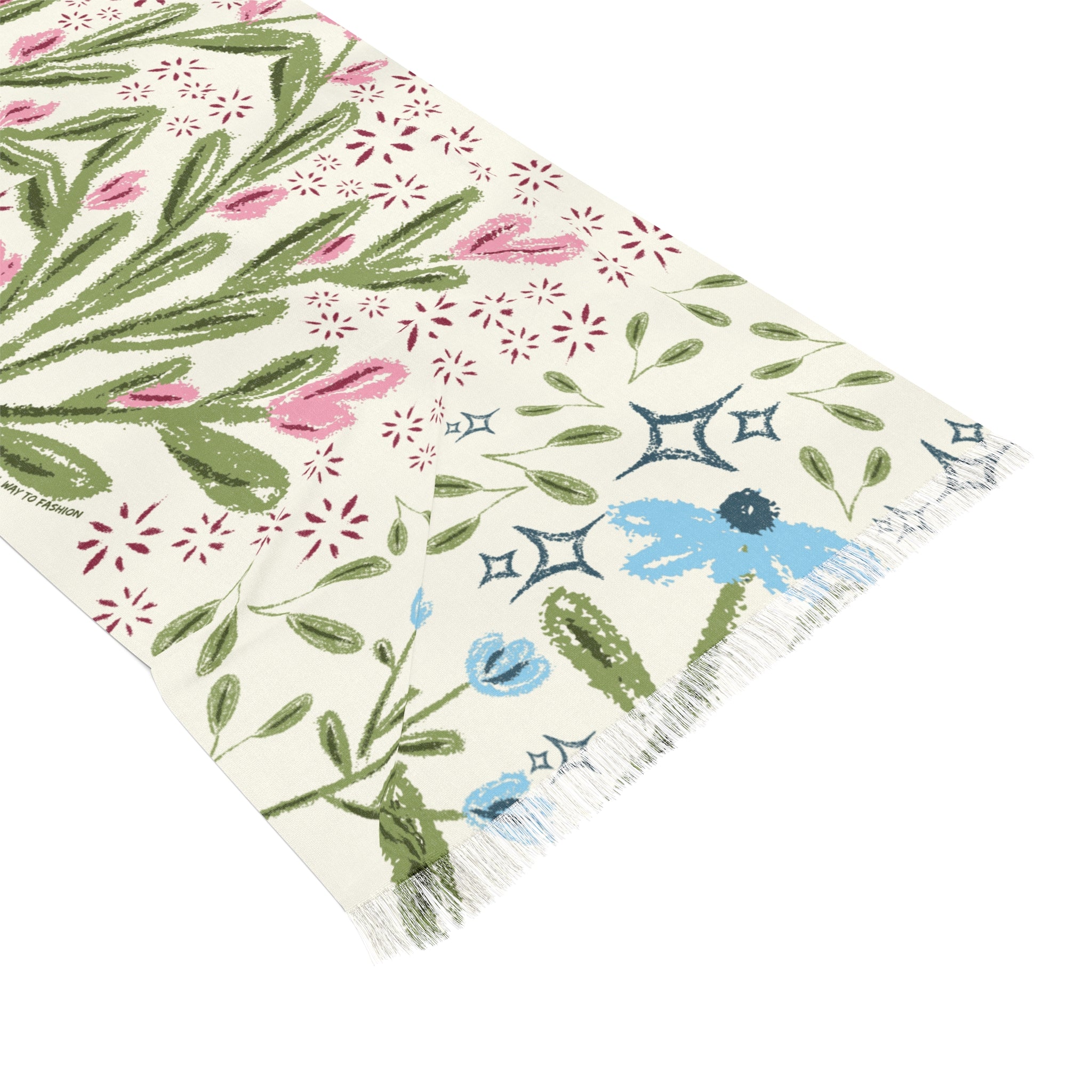 Pink Floral Spring Light Travel Scarf – Hand-Painted Pastel Botanical Design