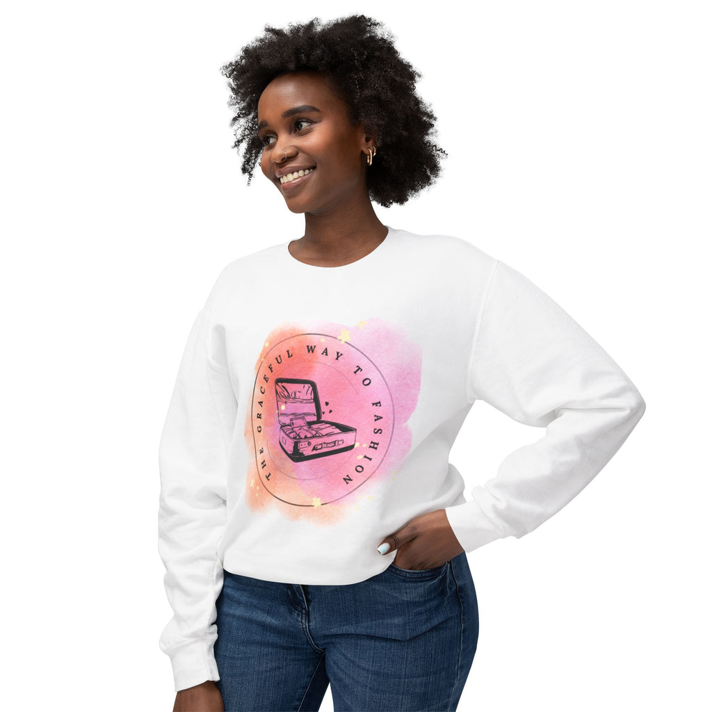 Crewneck Sweatshirt — ‘The Graceful Way to Fashion' Watercolor Design