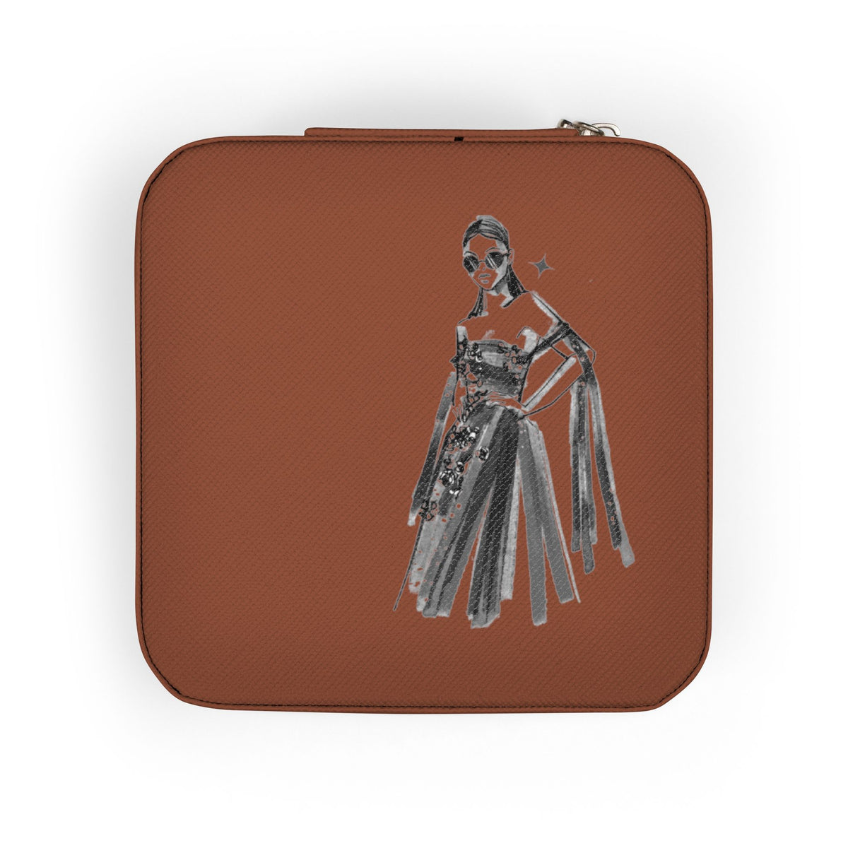 Serving Face Print Jewelry Travel Case
