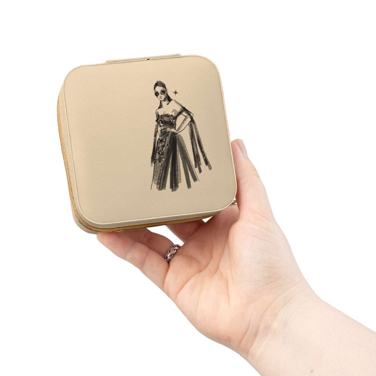 Serving Face Print Jewelry Travel Case