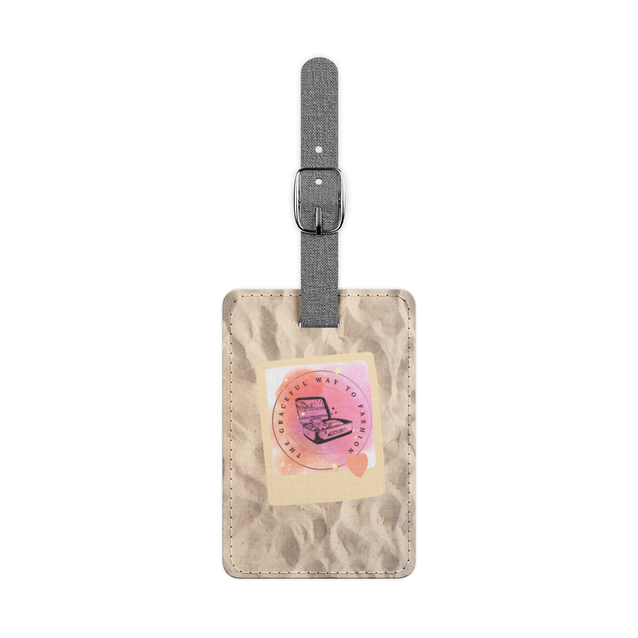 Sandy Logo Saffiano Travel Luggage Tag - Stylish, Personalized, Customizable, Perfect for Travelers, Unique Gift Idea, Vacation Essentials