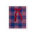 Plaid Ribbon Die-Cut Magnet — Red Bow Holiday Fridge Decor