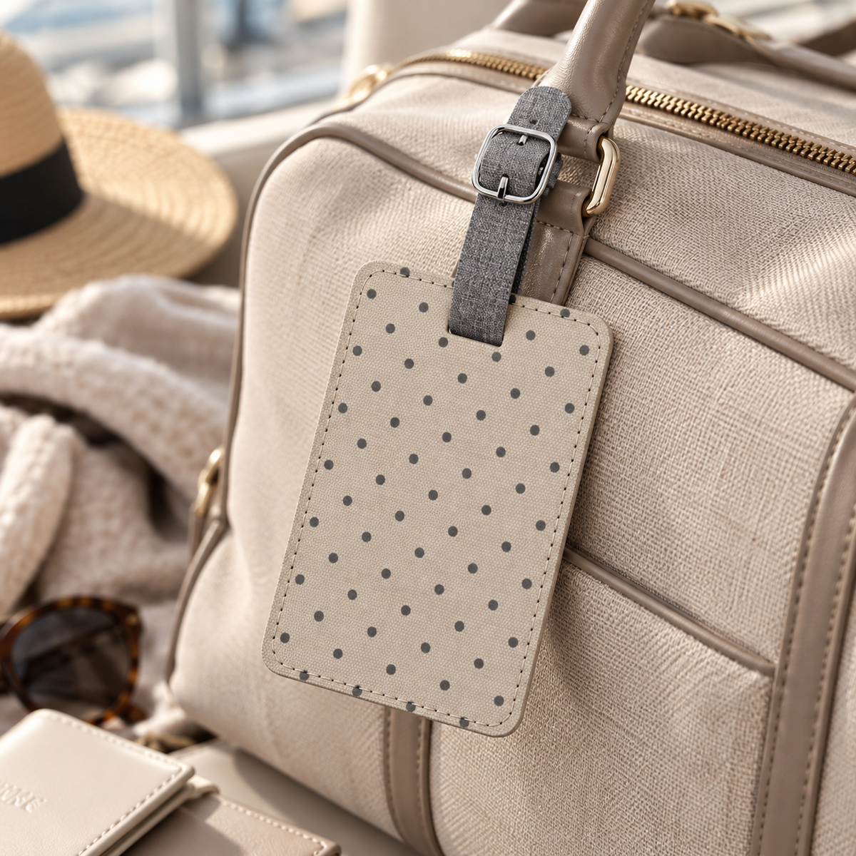 Polka Dot Print Luggage Tag