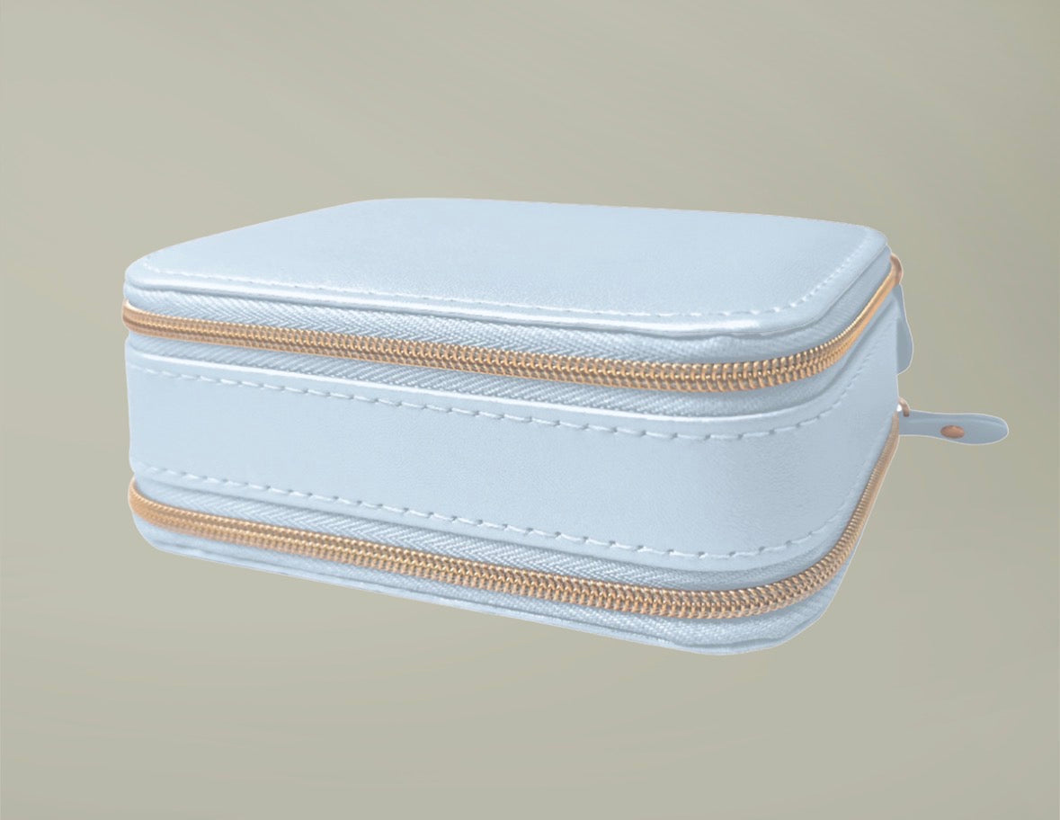 Red Carpet Print Double Zipper Jewelry Box