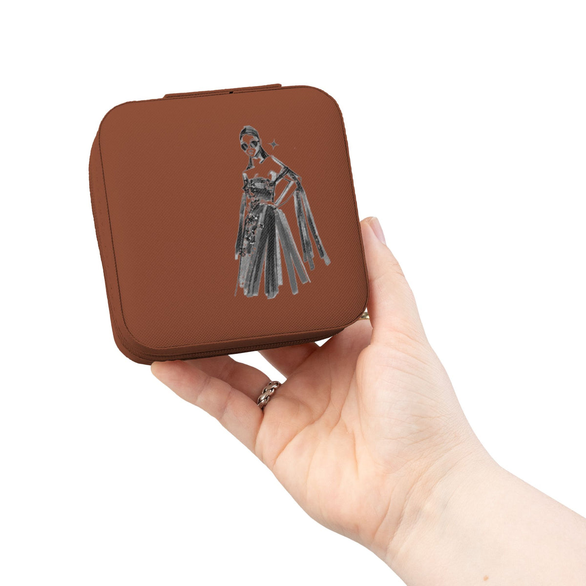 Serving Face Print Jewelry Travel Case