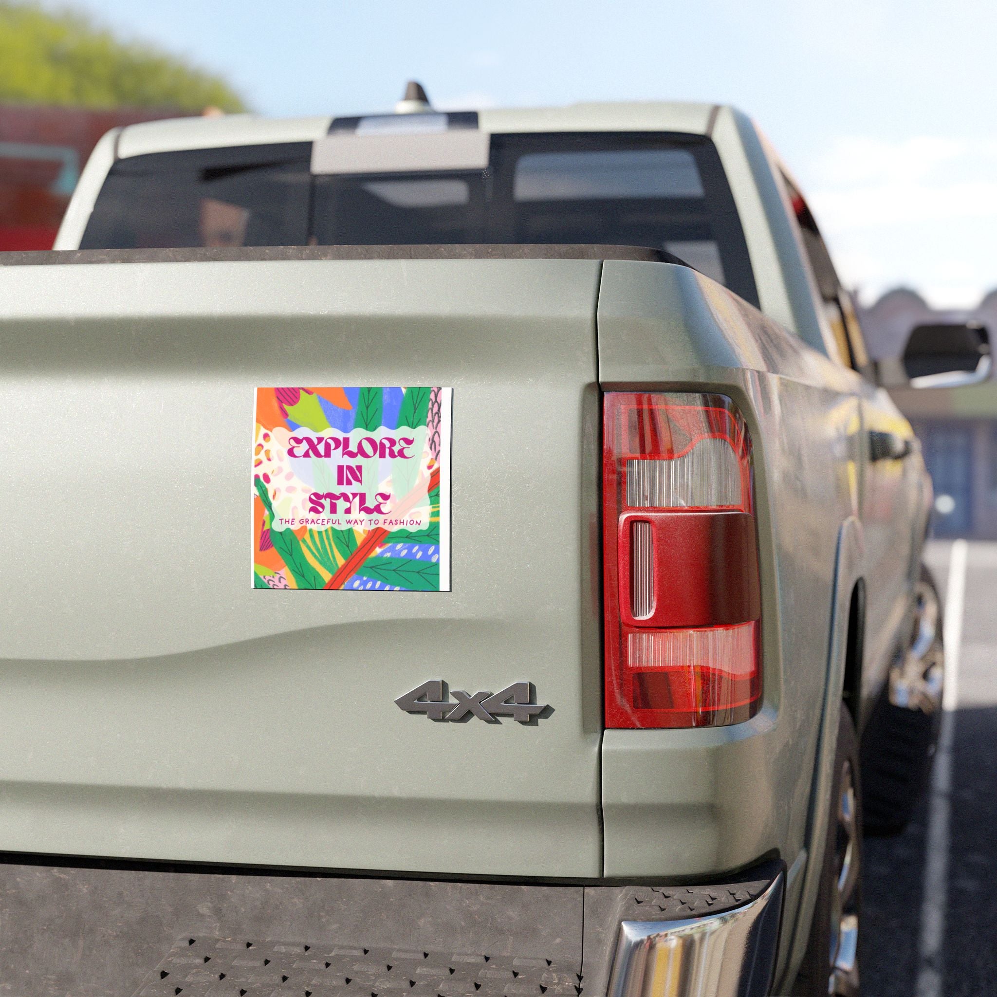 Explore In Style Car Magnet — Colorful Botanical Travel Quote