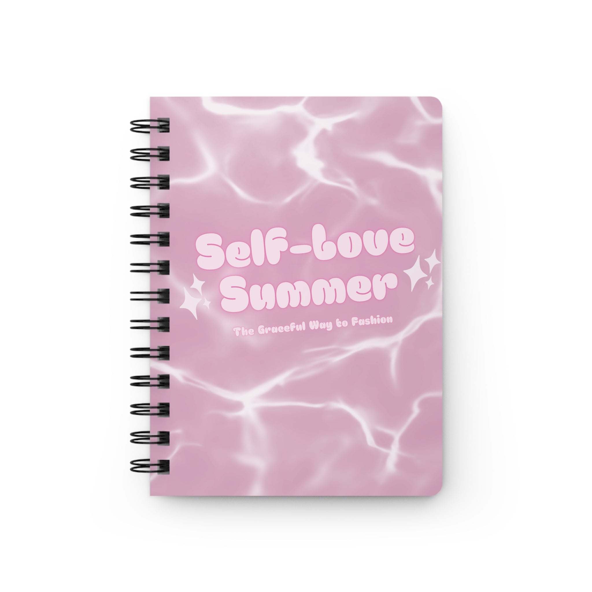 Self-Love Summer Spiral Notebook — Pink Water Ripple Journal