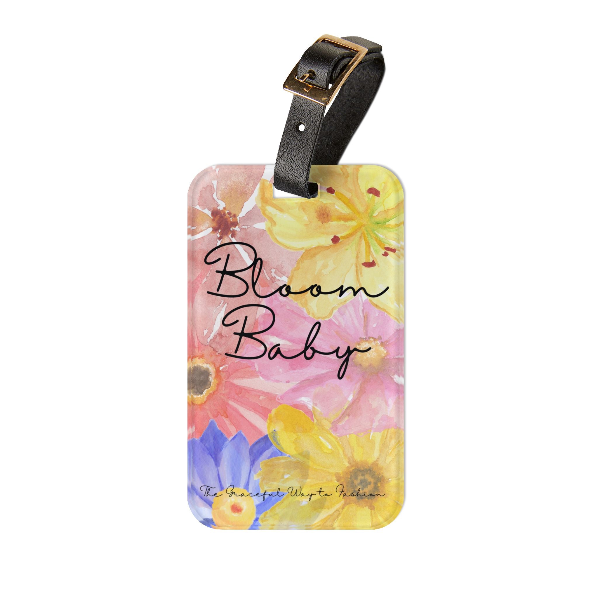 Bloom Baby Luggage Tag — Floral Watercolor Travel ID Tag