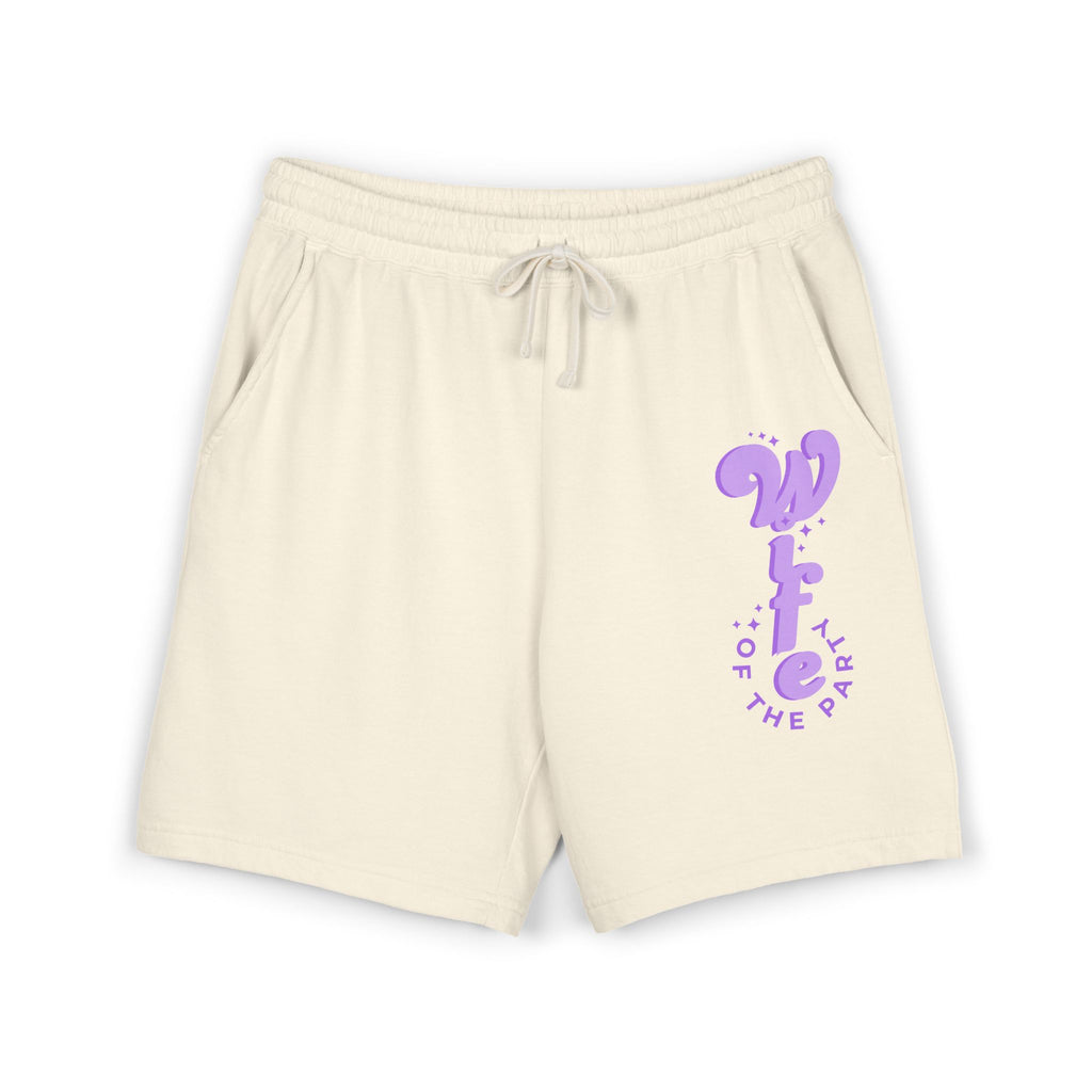 Tonal Purple Wife of the Party Garment-Dyed Lightweight Fleece Sweat Shorts